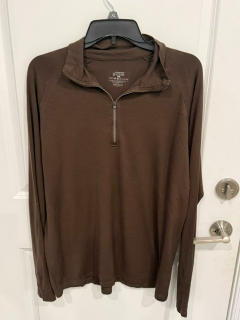 Patagonia Men's Brown Merino Wool 1/4 Zip Pullover Baselayer